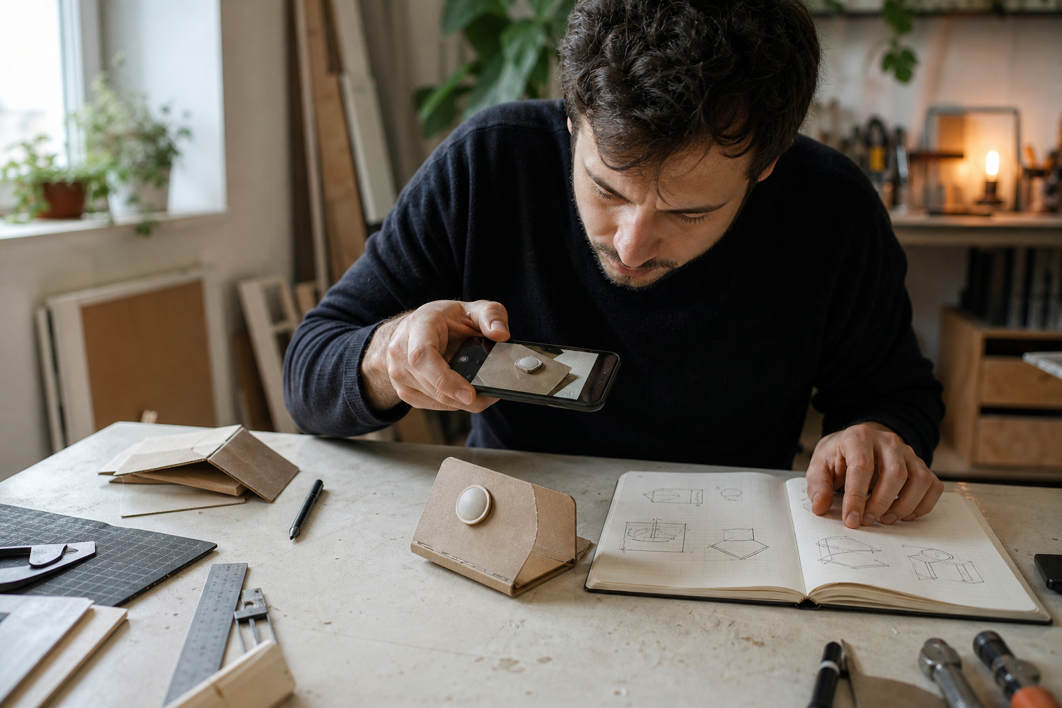 A founder documenting a product and the work behind her growing business